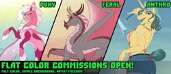 Size: 1872x809 | Tagged: safe, artist:sunny way, derpibooru import, anthro, pony, advertisement, advertising, any gender, any species, art, art for you, artwork, comm, commission, commission open, commission slot, commissions open, comms, digital art, feral, image, png, slot