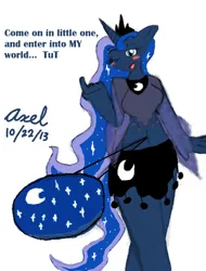 Size: 779x1025 | Tagged: suggestive, artist:axel-dk64, derpibooru import, princess luna, anthro, belly button, image, jpeg, micro, zoomed in