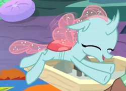 Size: 485x353 | Tagged: safe, derpibooru import, screencap, ocellus, uprooted, cropped, cute, diaocelles, flying, happy, image, open mouth, png, smiling, solo
