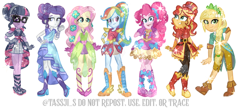 Size: 1024x467 | Tagged: safe, applejack, fluttershy, pinkie pie, rainbow dash, rarity, sci-twi, sunset shimmer, twilight sparkle, equestria girls, boots, crystal guardian, high heel boots, humane five, humane seven, humane six, image, png, shoes, simple background, transparent background