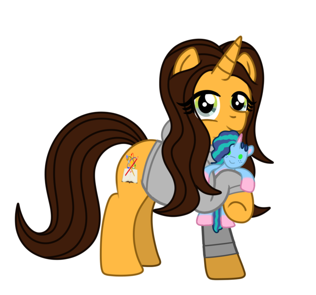 Size: 1196x1117 | Tagged: safe, artist:lynnthenerdkitty, derpibooru import, oc, oc:brooke, pony, unicorn, derpibooru community collaboration, g5, 2023 community collab, image, irl sona, misty brightdawn, plushie, png