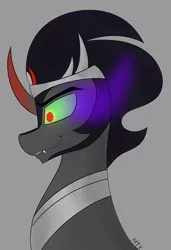 Size: 4700x6860 | Tagged: safe, artist:mix333, derpibooru import, king sombra, unicorn, derpibooru exclusive, fangs, glow, glowing eyes, image, male, png, simple background, the crystal empire 10th anniversary
