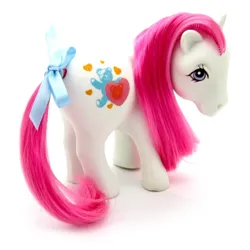 Size: 1600x1600 | Tagged: safe, derpibooru import, blue eyes, bow, g1, image, irl, jpeg, nurse sweetheart (g1), photo, pink mane, pink tail, simple background, solo, tail, tail bow, toy, white background, white coat