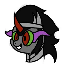 Size: 1000x1000 | Tagged: safe, artist:symphonydawn3, derpibooru import, king sombra, unicorn, derpibooru exclusive, grin, image, png, simple background, smiling, the crystal empire 10th anniversary, white background