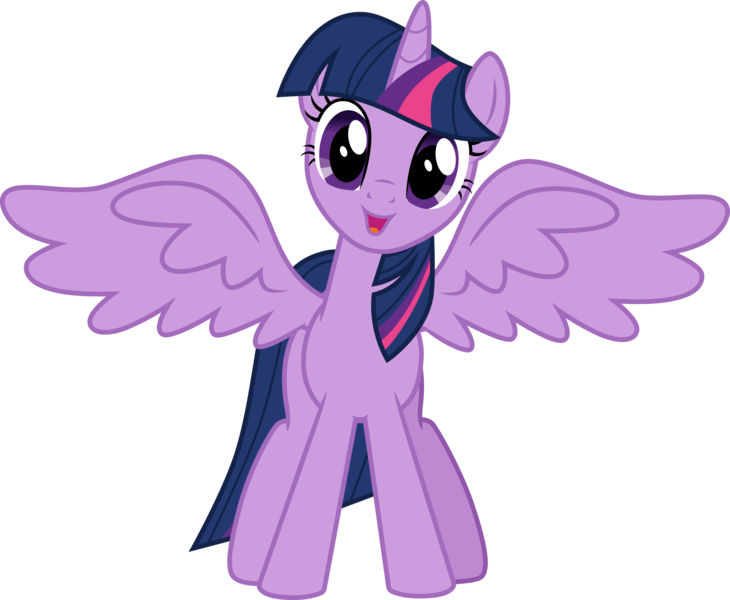 Size: 3651x3000 | Tagged: safe, artist:cloudyglow, derpibooru import, twilight sparkle, twilight sparkle (alicorn), alicorn, pony, school daze, cute, female, image, mare, open mouth, png, simple background, solo, spread wings, transparent background, twiabetes, vector, wings