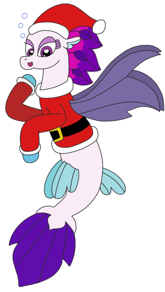 Size: 1749x3109 | Tagged: safe, artist:supahdonarudo, derpibooru import, queen novo, seapony (g4), my little pony: the movie, christmas, clothes, costume, cute, hat, holiday, image, novobetes, png, santa costume, santa hat, simple background, transparent background