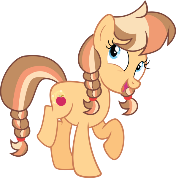 Size: 8055x8154 | Tagged: safe, artist:estories, artist:shootingstarsentry, derpibooru import, oc, oc:southern belle, unofficial characters only, earth pony, pony, absurd resolution, base used, cutie mark, earth pony oc, female, image, mare, next generation, offspring, open mouth, parent:applejack, parent:caramel, parents:carajack, png, raised hoof, simple background, solo, transparent background