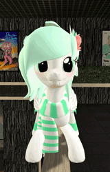Size: 512x800 | Tagged: safe, artist:diamondbatpone, derpibooru import, oc, oc:diamond, unofficial characters only, bat pony, pony, 3d, animated, blushing, clothes, gif, gmod, image, pac3, scarf, solo, striped scarf, tail, tail wag