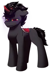 Size: 1448x2048 | Tagged: safe, artist:luther, derpibooru import, king sombra, pony, unicorn, glow, glowing eyes, image, male, png, solo, standing, the crystal empire 10th anniversary