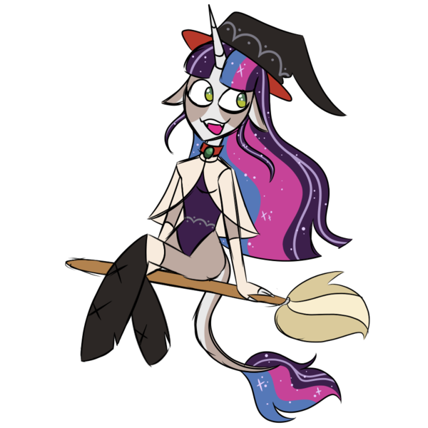Size: 900x900 | Tagged: safe, artist:fuckomcfuck, derpibooru import, oc, oc:juniper sage, unicorn, equestria girls, boots, broom, clothes, flying, flying broomstick, hat, image, png, ponied up, shoes, solo, witch hat