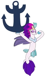Size: 1885x3192 | Tagged: safe, artist:supahdonarudo, derpibooru import, queen novo, seapony (g4), my little pony: the movie, anchor, eyes closed, flexing, holding, image, lifting, png, simple background, transparent background
