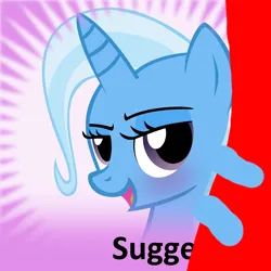 Size: 1024x1024 | Tagged: safe, derpibooru import, trixie, pony, unicorn, derpibooru, blushing, image, meta, meta:suggestive, png, sexy, spoilered image joke