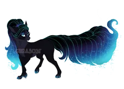 Size: 4600x3300 | Tagged: safe, artist:gigason, derpibooru import, oc, oc:nebula, hybrid, female, image, obtrusive watermark, offspring, parent:capper dapperpaws, parent:nightmare moon, png, simple background, solo, transparent background, watermark