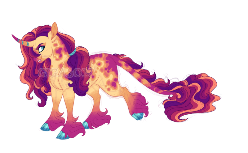 Size: 4200x2600 | Tagged: safe, artist:gigason, derpibooru import, oc, oc:nacreous, pony, unicorn, female, image, magical lesbian spawn, mare, obtrusive watermark, offspring, parent:nightmare moon, parent:sunset shimmer, png, simple background, solo, transparent background, unshorn fetlocks, watermark