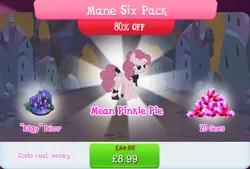 Size: 1266x857 | Tagged: safe, derpibooru import, official, mean pinkie pie, pinkie pie, earth pony, pony, the mean 6, bandana, bed, bedroom, book, boots, bundle, candle, clone, clothes, costs real money, curtains, english, female, gameloft, gem, guitar, horns, image, jpeg, leg wraps, mare, musical instrument, numbers, pillow, plant, poster, sale, shoes, skull, solo, solo focus, speaker, tail, tail wrap, text