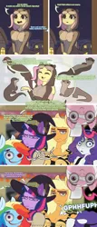 Size: 3000x7000 | Tagged: suggestive, artist:evehly, derpibooru import, paywalled source, applejack, fluttershy, pinkie pie, rainbow dash, rarity, twilight sparkle, alicorn, anthro, earth pony, otter, pegasus, unicorn, breasts, clothes, comic, costume, exploitable meme, eyes closed, female, females only, halloween, halloween costume, hat, holiday, image, it, mane six, meme, mummy, nature is so fascinating, open mouth, pennywise, png, scared, screaming, witch hat