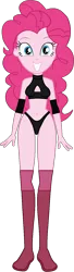 Size: 440x1606 | Tagged: suggestive, artist:invisibleink, artist:xjkenny, derpibooru import, pinkie pie, equestria girls, belly button, breasts, clothes, elbow pads, female, image, knee pads, png, shoes, simple background, solo, sports, sports bra, sports panties, transparent background, vector, wrestler, wrestling