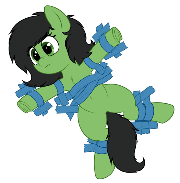 Size: 1545x1573 | Tagged: source needed, suggestive, artist:smoldix, oc, oc:anonfilly, unofficial characters only, pony, belly, female, filly, image, png, simple background, solo, stuck, tape, taped to the wall, transparent background, underhoof