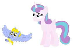 Size: 648x450 | Tagged: safe, artist:janethepegasus, artist:selenaede, derpibooru import, princess flurry heart, oc, oc:delta brony, alicorn, pony, 2017, alicorn oc, alternate universe, baby, baby pony, base used, colt, diaper, duo, duo male and female, female, foal, horn, image, male, mare, older, older flurry heart, png, role reversal, simple background, white background, wings