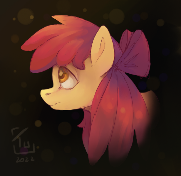 Size: 1129x1100 | Tagged: safe, artist:tu-kierownik, derpibooru import, apple bloom, earth pony, pony, bust, female, filly, foal, image, png, portrait, redraw, solo