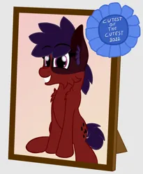 Size: 1681x2048 | Tagged: safe, artist:justapone, derpibooru import, oc, oc:mony caalot, earth pony, pony, chest fluff, derpibooru exclusive, ear fluff, female, frame, image, jpeg, shoulder fluff, sitting, solo