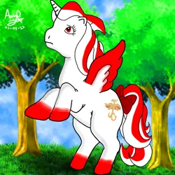 Size: 768x768 | Tagged: safe, artist:mazakbar567, derpibooru import, oc, oc:indonisty, ponified, unofficial characters only, alicorn, pony, g1, image, indonesia, indonesian, looking up, nation ponies, png, solo, tree