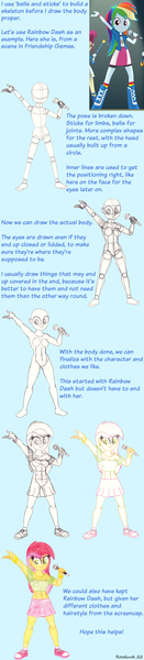Size: 1080x4950 | Tagged: safe, artist:roseluck, derpibooru import, screencap, majorette, rainbow dash, roseluck, sweeten sour, human, equestria girls, friendship games, abs, alternate hairstyle, barbie doll anatomy, bare shoulders, belly button, blue background, boots, bracelet, breasts, chs rally song, cleavage, clothes, colored pencil drawing, cropped, cutie mark, cutie mark on clothes, ear piercing, earring, female, full body, high res, holding, how to draw, image, jacket, jewelry, long hair, looking at you, microphone, midriff, piercing, png, rainbow socks, raised arm, shirt, shoes, shorts, simple background, skirt, smiling, smiling at you, sneakers, socks, standing, strapless, striped socks, t-shirt, traditional art, trio, trio female, tube top, tutorial, underass, wall of tags, wristband