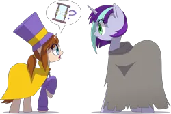 Size: 3701x2472 | Tagged: safe, artist:zacatron94, derpibooru import, oc, oc:aurora glimmer, unofficial characters only, pony, unicorn, a hat in time, cloak, clothes, female, hat, hourglass, image, mare, png, simple background, transparent background