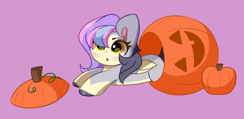 Size: 4096x2000 | Tagged: safe, artist:kittyrosie, derpibooru import, oc, unofficial characters only, pegasus, :o, commission, halloween, holiday, image, jpeg, open mouth, pumpkin, simple background