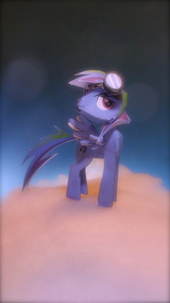 Size: 2592x4608 | Tagged: safe, artist:demonreapergirl, artist:puffinstudios, derpibooru import, oc, oc:lightning blitz, unofficial characters only, pegasus, pony, craft, goggles, goggles on head, image, irl, jpeg, male, papercraft, photo, smiling, solo, stallion