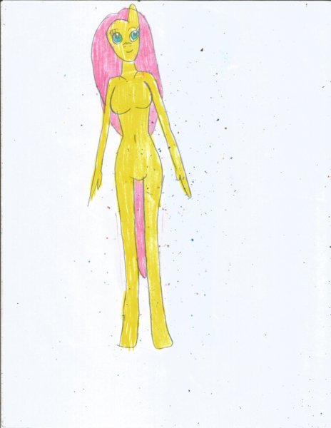 Size: 1700x2200 | Tagged: questionable, artist:justinandrew1984, fluttershy, anthro, barbie doll anatomy, image, nudity, png