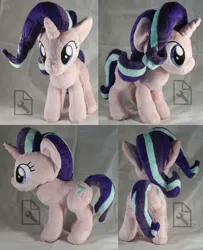 Size: 3240x4000 | Tagged: safe, artist:bastler, derpibooru import, starlight glimmer, pony, unicorn, blue eyes, female, horn, image, irl, jpeg, mare, multicolored mane, multicolored tail, photo, plushie, solo, standing, tail, watermark