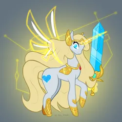 Size: 1000x1000 | Tagged: safe, derpibooru import, alicorn, earth pony, pony, adora, armor, crossover, horn, image, jewelry, magic, png, princesses of power, regalia, she-ra, she-ra and the princesses of power, solo, tiara, wings