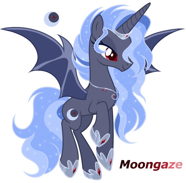 Size: 2524x2488 | Tagged: safe, artist:dustyygrey, artist:lavender-bases, derpibooru import, oc, oc:moongaze, unofficial characters only, alicorn, bat pony, bat pony alicorn, pony, alicorn oc, bat pony oc, bat wings, crown, cutie mark, ethereal mane, female, hoof shoes, horn, image, jewelry, jpeg, mare, parent:oc:nightgaze, parent:princess luna, parents:canon x oc, peytral, reference sheet, regalia, simple background, white background, wings