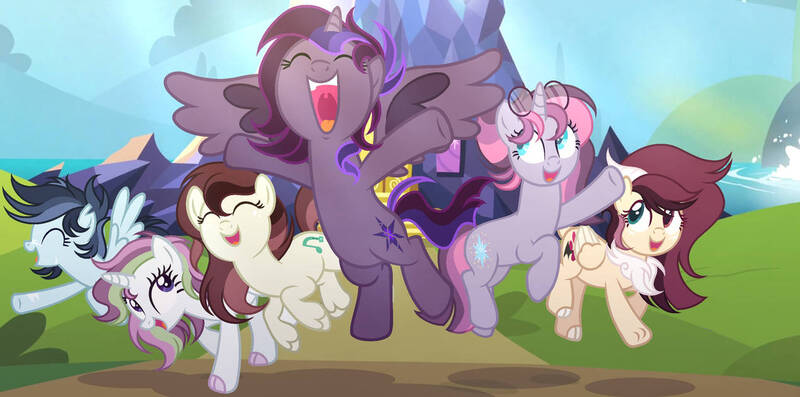 Size: 1269x629 | Tagged: safe, artist:dustyygrey, artist:pegaskki, artist:sapphireartemis, derpibooru import, oc, oc:azurite shine, oc:obsidian sparkle, oc:pandora, oc:storm, oc:sucrose sparkle, oc:sweet melody, unofficial characters only, alicorn, dracony, earth pony, hybrid, pegasus, pony, unicorn, alicorn oc, alternate mane six, base used, earth pony oc, female, freckles, glasses, horn, image, interspecies offspring, jpeg, magical lesbian spawn, mare, offspring, parent:applejack, parent:coloratura, parent:discord, parent:fluttershy, parent:king sombra, parent:pinkie pie, parent:rainbow dash, parent:rarity, parent:soarin', parent:spike, parent:twilight sparkle, parents:discoshy, parents:rarajack, parents:soarindash, parents:sparity, parents:twibra, parents:twinkie, pegasus oc, scar, twilight's castle, unicorn oc, unshorn fetlocks, wall of tags, water, waterfall, wings