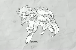 Size: 4096x2731 | Tagged: safe, artist:kez, derpibooru import, oc, unofficial characters only, original species, pony, shark, shark pony, cloven hooves, grayscale, image, jpeg, monochrome, solo