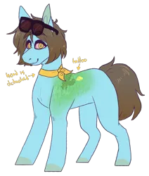 Size: 1033x1218 | Tagged: safe, artist:eggoatt, oc, unnamed oc, unofficial characters only, earth pony, pony, detached head, earth pony oc, female, image, looking at you, mare, png, solo, sunglasses, tattoo