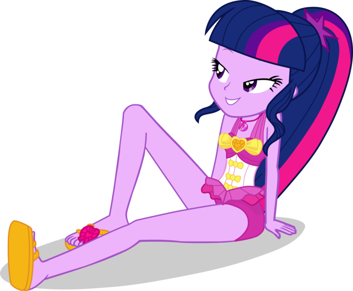 Size: 2636x2172 | Tagged: safe, artist:dustinwatsongkx, derpibooru import, sci-twi, twilight sparkle, equestria girls, accessory swap, bare shoulders, clothes, clothes swap, female, image, one-piece swimsuit, pinkie pie swimsuit, png, simple background, sleeveless, solo, swimsuit, swimsuit swap, transparent background