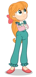 Size: 704x1502 | Tagged: safe, artist:luckreza8, color edit, edit, edited edit, editor:michaelsety, megan williams, human, equestria girls, equestria girls series, rollercoaster of friendship, bow, clothes, colored, crossed arms, diaper, diaper edit, diaper fetish, diaper under clothes, female, fetish, human coloration, humanized, image, light skin, light skin edit, overalls, pants, png, ponytail, realism edits, shirt, shoes, simple background, skin color edit, solo, transparent background, underwear, underwear edit, underwear swap