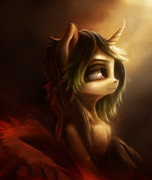 Size: 1500x1778 | Tagged: safe, artist:stdeadra, derpibooru import, oc, alicorn, pony, green hair, horn, image, light, pink eyes, png, solo, wings