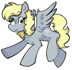 Size: 1280x1246 | Tagged: safe, artist:paamyu, derpibooru import, derpy hooves, pegasus, pony, chest fluff, female, image, png, simple background, solo, transparent background