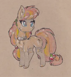 Size: 1766x1902 | Tagged: safe, artist:foxtrot3, derpibooru import, oc, unofficial characters only, earth pony, pony, choker, clothes, female, garters, hoofless socks, image, jpeg, mare, socks, solo, traditional art