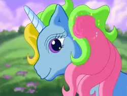 Size: 636x480 | Tagged: safe, derpibooru import, screencap, whistle wishes, pony, unicorn, the runaway rainbow, female, flower, flower in hair, g3, image, mare, png, rose, solo