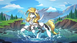 Size: 2500x1406 | Tagged: safe, artist:redchetgreen, derpibooru import, oc, oc:star nai, unofficial characters only, alicorn, pony, alicorn oc, horn, image, png, solo, wings