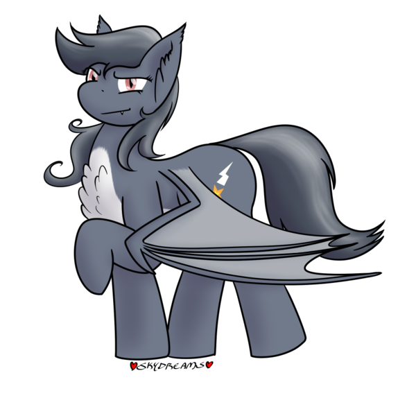 Size: 1000x1000 | Tagged: safe, artist:skydreams, derpibooru import, oc, oc:blood bank, bat pony, pony, bat pony oc, bat wings, commission, female, image, mare, png, simple background, smiling, smirk, solo, transparent background, wings