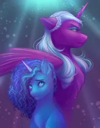 Size: 2200x2800 | Tagged: safe, artist:lucywolf18, derpibooru import, opaline, alicorn, unicorn, g5, my little pony: make your mark, spoiler:g5, spoiler:my little pony: make your mark, duo, image, jpeg, misty brightdawn