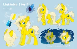 Size: 4454x2843 | Tagged: safe, artist:ls_skylight, derpibooru import, oc, oc:lightning star, earth pony, pony, female, foal, glow, image, png, reference, reference sheet
