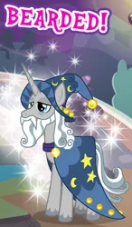 Size: 362x621 | Tagged: safe, derpibooru import, star swirl the bearded, pony, unicorn, gameloft, image, male, meme, png, solo, sparkly, stallion, wow! glimmer