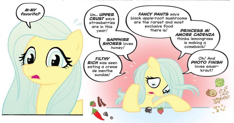 Size: 1291x679 | Tagged: safe, artist:carla speed mcneil, derpibooru import, idw, summer van der hoof, earth pony, pony, friends forever, spoiler:comic, spoiler:comicff01, dialogue, female, g4, image, jpeg, mare, simple background, solo, speech bubble, white background