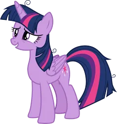 Size: 3000x3162 | Tagged: safe, artist:cloudyglow, derpibooru import, twilight sparkle, twilight sparkle (alicorn), alicorn, pony, best gift ever, .ai available, female, image, mare, messy mane, png, simple background, solo, transparent background, vector